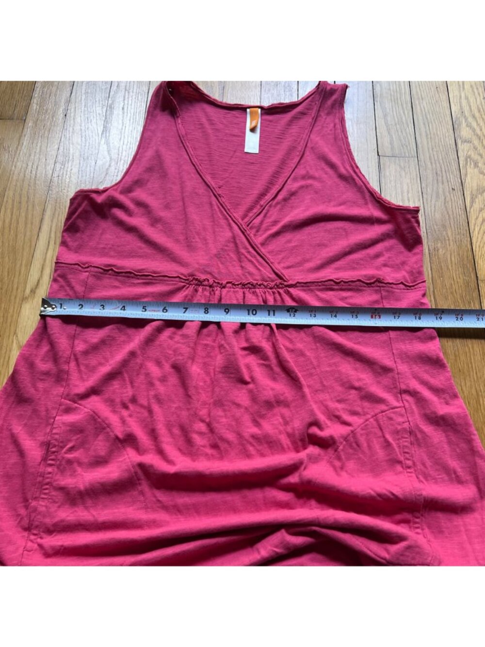 Lucy Size L Hot Pink Sleeveless Surplice V-Neck Pullover Tank Dress - Picture 9 of 13